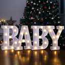 Light Up Letters for Baby Shower Decoration, Battery Powered Marquee LED Letter Lights for Party Table Centerpieces Decor, Room Decorations