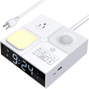 White Noise Sound Machine with Dual Alarm Clock - Soft Night Light 41 Non Looping Sounds USB Port Charger 3 Timers Memory Function 31 Adjustable Volume Sleep Sound Machine for Adult & Home Bedroom