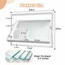 Shed Windows, 360 Rotation Sliding Window,Aluminum Alloy Glass Window with Handles, Flush Mount Basement Window for Bathroom/Kitchen/Warehouse/House (White, 24x24in)