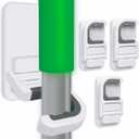 3pack Broom and Mop Holder Wall Mount No Drill Mop and Broom Gripper Mop Handle Hanger Household Cleaning Organizer, Holds up to 6 lb