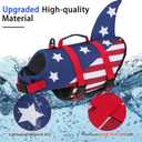 EMUST Dog Life Jacket, Ripstop Dog Lifesaver Vests with Rescue Handle for Small Medium and Large Dogs, Pet Safety Swimsuit Preserver for Swimming Pool Beach Boating (XS,StarFlag)