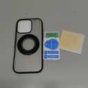 for iPhone 16 Pro Case with Screen Protector & Lens Protector [15 FT Military Drop Protection] Magnetic Kickstand Compatible with MagSafe Slim Translucent Case (Black)