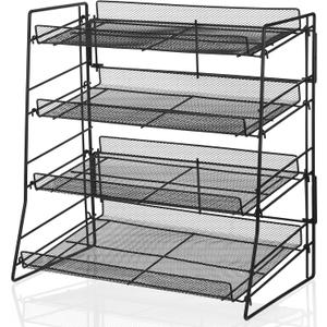 Lemecima 4-Tier Candy Display Rack, Mesh Snack Display Rack for Countertop, Kitchen and Stores