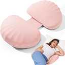 Pregnancy Pillow for Sleeping Memory Foam Pillow for Side Sleeper, Maternity Pillow Support for Back, Belly, HIPS for Pregnant Women, Portable and Adjustable Travel Wedge Pink
