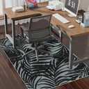 chakme Office Chair Mat for Hardwood Floor, 48"x36" Easy Glide Computer Desk Mat Protector for Rolling Chair Under Desk Rug Nonslip Backing, Machine Wash (Black Gray Leaf)