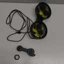 USB Car Cooling Fans for Backseat: Dual Head Car Fan for Kids 3 Speeds 360 Rotatable Vehicle Rear Headrest Fans 5V/2A Powerful Electric Air Circulation Fan for Sedan SUV RV Truck (USB Plug) (Black+Green)