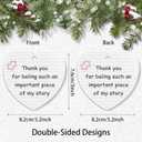 2 x Thank You Gifts Christmas Ornament 2025,Ceramic Christmas Ornament Appreciation Gifts for Teacher Women Men Boss Nurse Friend,Christmas Tree Decorations Hanging Ornament Xmas Keepsake Gift Ideas