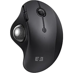 seenda Wireless Trackball Mouse, Bluetooth  Ergonomic Rollerball Mouse Rechargeable, 3 Device Connection Optical Mice Adjustable DPI Thumb Control Mice Compatible for Mac/Android/WindowsBlack