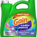 Gain + Odor Defense Liquid Laundry Detergent, Super Fresh Blast Scent, 107 Loads, HE Compatible (154 Fl Oz (Pack of 1))