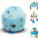 Kids Water Table Cover - Outdoor Kids Toy Cover for Little Tikes Showers Splash Tower Water Table, Blue Printed Round Cover Waterproof & Dustproof