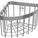 Luxshiny Sink Sponge Holder with Suction Cup - Stainless Steel Corner Sink Holder Sink Organizer for Kitchen Bathroom, No Drilling Triangle Soap Holder