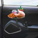 JSCARLIFE Car Food Tray Holder, Adjustable Car Snack Tray 360-degree Swivel Dining Table Clip Type Storage Tray