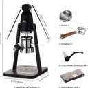 Manual Espresso Maker Set - Hand Press Espresso Machine – 12Bar Pressure Profiling, Dual-Lever Manual Coffee Maker with Pre-Infusion, Portable for Custom Espresso Shots, Stainless Steel (Black)