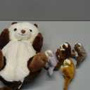 Shappy 5 Pcs Valentine's Day Sea Otter Stuffed Animals Large Mommy Sea Otter Stuffy Plush with 4 Cute Babies in Her Zippered Belly Soft Cuddly Plushies for Birthday Gifts Ocean Party Decors(Brown)