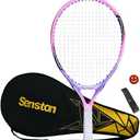 Senston 19" 23" 25" Kids Junior Tennis Racquet for Kids Children Boys Girls Tennis Rackets with Racket Cover (Pink)