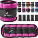 Sportneer Adjustable Ankle Weights Set - 1 Pair (2-10 lbs) Removable Sandbags for Women & Men, Comfortable Neoprene Leg Weights for Walking, Running, Pilates, Yoga, Home Workout & Physical Therapy (Pink)