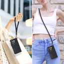 for Samsung Galaxy S25-Wallet Case: for Galaxy S24 Case with RFID Blocking Card Slots (6 Cards) | Soft PU Leather Magnetic Snap Zipper Pocket | Wrist Strap Protective Phone Cover - Black