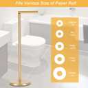 Toilet Paper Holder Stand, Bathroom Toilet Paper Stainless Steel Pedestal Tissue Roll Holder, Free Standing Toilet Paper HolderGold