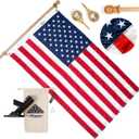 Allegiance Flag Supply Pre-Assembled American Flag Set | American-Sourced Nylon Fabric, Embroidered Stars, Hand-Stitched | Proudly Made in USA (3' x 5')