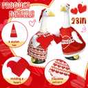 Valentine's Day Porch Goose Outfit Cute Dress Clothes Costume for 23" Gooses Statue Decoration Garden Lawn Outdoor(2 Set, Red Heart)