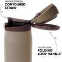 Simple Modern Mesa Loop Water Bottle with Covered Straw and Handle | 24oz Cup Holder Friendly Insulated Stainless Steel Bottles for Travel, Sports and School | Hazelnut