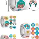 3000 PCS Reward Stickers for Teachers Cartoon Animals Stickers Fun Stickers Reward Stickers for Teacher Encourage Student Round Reward Sticker for Kid (1 Inch, 6 Rolls, 500 Labels/Roll)