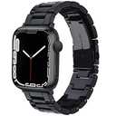 V-MORO Resin Strap Compatible with Apple Watch Band 41mm/40mm/42mm Series10/9/8/7/6/5 Women Men Fashion Lightweight Wristband with Metal Buckle,iWatch Series 4/3/2/1/SE 2/SE (Black)