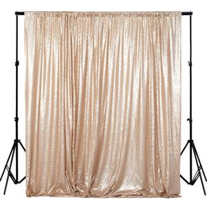 ShinyBeauty PHOTOBOOTH Backdrop Best Choice 4FTx7FT Champagne Sequin Fabric, Copper Sequin Curtains, Wedding Photography Backdrop (Buy it Now)
