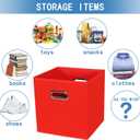 STOREONE 13 Inch Cube Organizer Bins ,Black Fabric Storage BinsFoldable Storage Bins Basket with Dual Handles Fabric Organizer Bins and Storage BoxSet of 6,Red