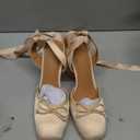 Satin Ballet Heels for Women Closed Square Toe Bow Ballerina Heels Lace Up High Heel Slingback Pumps Strappy Stiletto Mary Janes Elegant Party Shoes (5.5)