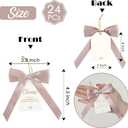 AIMUDI Dusty Rose Satin Ribbon Bows 3.5'' Bows for Gift Wrapping Premade Satin Bow with Card Pretied Bows for Wine Bottles Treats DIY Crafts Wedding Bridal Baby Shower Birthday Holiday Decor, 24 PCs