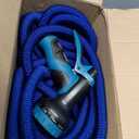 Expandable Garden Hose 150 ft Water Hose with 10 Function Spray Nozzle, Lightweight Flexible Hose with 3/4 Inch Solid Fittings and 4-Layer Latex Core, 150ft Retractable Stretch Hose (Blue)