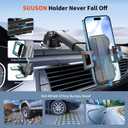 SUUSON Upgraded 3-in-1 Car Phone Holder Mount [Powerful Suction] Phone Mount for Car Dashboard Air Vent Windshield,for All iPhone Android Phone (Black)