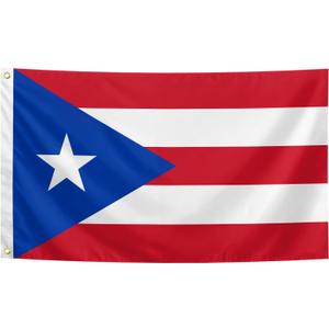 Puerto Rico Flag 3x5 Ft Puerto Rican National Flags with Brass Grommets and Double Stitched Vibrant Colors for Indoor Outdoor Party Decorations Bar Garden Street Decoration