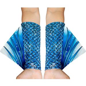 color cosplayer Mermaid Gloves Fish Scale Arm Sleeves Print Fin Halloween Costume Accessories for Women and Girls