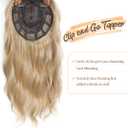 PANEWAY 16Inch Hair Toppers for Women with Thinning Hair - 6.5''x6.5'' Ladies Wiglets Toppers - Ombre Dark Root to Blonde