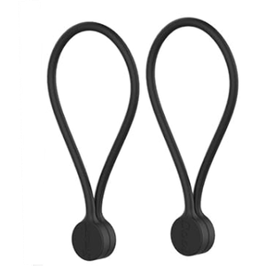 Magnetic Cable Ties – Reusable Silicone Magnetic Cord Organizers for Bundling, Fridge Clips, Book Markers & More – Assorted Colors for Efficient Cable Management (All Black, pack of 8