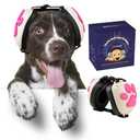 Famikako Upgraded Dog Ear Muffs for Noise Protection - 22dB NRR Noise Cancelling Headphones with Dog Paw Design, Calming Earmuffs for Thunder, Fireworks & Hunting (M, White-Pink)