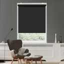 HOMEBOX 100% Blackout Cordless Roller Window Shades, Window Blinds with Thermal Insulated, UV Protection Waterproof Fabric, roll up and Down Blinds for Home and Office (Black - 55" W x 72" H)