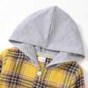 XUANHAO Toddler Boy Clothes Infant Baby Boy Outfits 12 18 24 Months 2T 3T 4T 5T Hoodie Jeans Pants Set Fall Winter Clothing (Yellow Plaid)