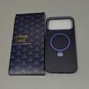 Magnetic for iPhone 17 Pro Max Case with Ring Stand, [10 FT Drop Protection] [Velvety Touch] Slim Translucent Matte Back Shockproof Phone Case for iPhone 17 Pro Max 6.9'', Blue