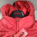 HUGO, Stacked Logo Hooded Puffer Jacket, Scooter Red, L