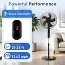 NEWBULIG 17" Pedestal Fans with Remote, Oscillating Standing Fan with 3 Speed & 3 Model, Quiet Timer Stand Up Fan for Indoor, Bedroom, Living Room, Adjustable Height & Tilt Head, Easy Assembly