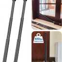 Door Security Bar, Rerishom Door Stoppers Security bar, Heavy Duty Door Lock Security Door Jammer Door Stopper for Apartment, Hotel Room, Screen Door Hardware (Dark Black, 2 Pack)