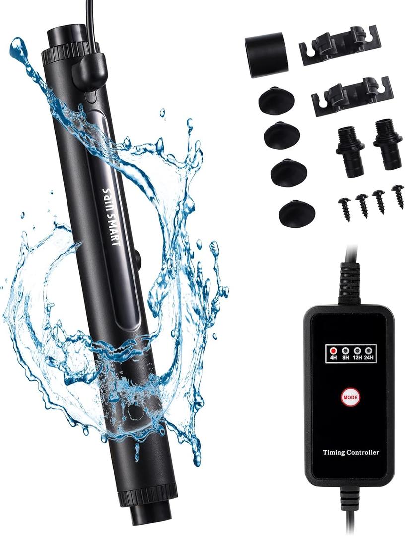 Sainsmart XpertMatic Aquarium Clean Light, High-Efficiency Fish Tank Clean Light with Timer, Submersible Light for 40-528 Gallon Fish Tank and Aquariums