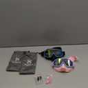 Vvinca Kids Goggles with Comfort Fabric Strap, Kids Swim Goggles Wide View Anti-Fog/UV No Leaking Swimming Goggles for 3-14 (09-black Blue& Pink Blue)