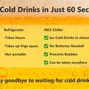 HICE Drink Chiller Rapid Beverage Cooler - Hyper Spin Instant Can & Bottle Cooler, No Batteries, Iced Frost Cooling for Soda, Beer & Water, Mini Universal Drink Cooler, Fast & Coldest Freeze (Black)