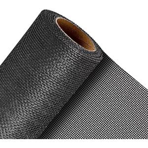 QWR Pet Proof Window Screen and Screen Door Replacement, 48"x 360" Upgraded Durable Thickened Vinyl Coated Wire-Like Mesh for Sliding Screen Door, Patio, Windows (Rolled Package)