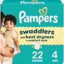 Pampers Swaddlers Diapers, Size 4 (15-34 lbs), 22 Count, Absorbent, Keeps Baby Dry and Comfortable, Skin Safe Disposable Baby Diaper