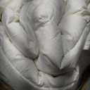 ELNIDO QUEEN Feather Comforter Queen Size, Filled with Feather and Downfiber, All Season White Luxury Hotel Fluffy Bed Comforter, Ultra Soft 100% Cotton Duvet Insert, 90x90 Inch